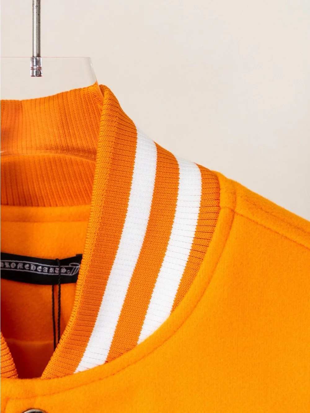 Chrome Hearts Orange and Blue Varsity Jacket